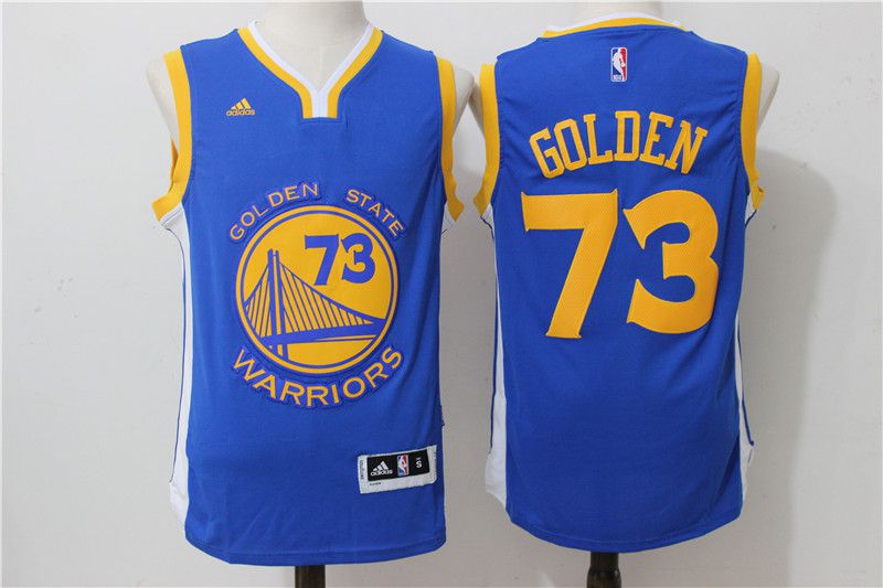 Men Golden State Warriors 73 Golden Blue Adidas NBA Jerseys